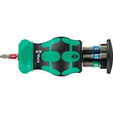 Wera Bicycle Set 5, 2025, Bit-Satz schwarz/grün, 7-teilig, 1/4", mit Ratschenfunktion