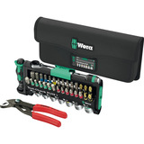 Wera Tool-Check Combi 1, mit KNIPEX Cobra, Bit-Satz schwarz/grün, 40-teilig, inkl. 1/4" Bit-Ratsche und Wasserpumpenzange
