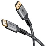 goobay Plus DisplayPort 2.0/2.1 Kabel, 16K @ 60Hz, 80 Gbit/s grau, 3 Meter