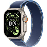 Apple Watch Ultra 3, Smartwatch titan, 49 mm, Trail Loop blau/hellblau S/M, Titangehäuse, Cellular