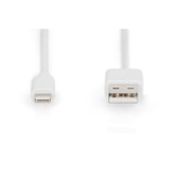 Digitus USB 2.0 Daten-/Ladekabel USB-A > Lightning, MFI zertifiziert weiß, 1 Meter, PD, Laden mit bis zu 12 Watt