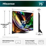 Hisense 75UR8DS RGB MiniLED, LED-Fernseher 189 cm (75 Zoll), schwarz/dunkelgrau, UltraHD/4K, Hi-View AI Engine RGB, 180Hz Panel