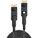 Lindy Fibre Optic Hybrid Mini DisplayPort 1.4 Kabel schwarz, 20 Meter, mit abnehmbaren DisplayPort-Steckern