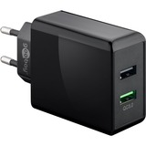 goobay Dual-USB Schnellladegerät USB/QC3.0 28W schwarz