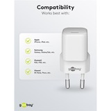 goobay USB-C Schnellladegerät Nano, PD, GaN, 20 Watt weiß, 1x USB-C, Power Delivery 3.0