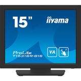 iiyama ProLite T1531SR-B1S, LED-Monitor 38 cm (15 Zoll), schwarz (matt), XGA, VA, Touchscreen, VGA, HDMI, DisplayPort