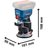 Bosch Akku-Kantenfräse GKF 18V-8 Professional solo, 18Volt, Oberfräse blau/schwarz, ohne Akku und Ladegerät, in L-BOXX