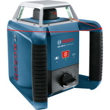 Bosch Rotationslaser GRL 400 H Professional blau/schwarz, rote Laserlinie, mit Laser-Empfänger LR 1, VARTA Ladegerät + Akkus, in L-BOXX