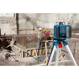 Bosch Rotationslaser GRL 400 H Professional blau/schwarz, rote Laserlinie, mit Laser-Empfänger LR 1, VARTA Ladegerät + Akkus, in L-BOXX