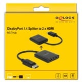 DeLOCK DisplayPort 1.4 > 2x HDMI MST Splitter, Splitter & Switches schwarz, 20cm Kabel