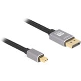 DeLOCK Kabel Mini DisplayPort > DisplayPort 1.4, 8K mit HDR schwarz/grau, 3 Meter