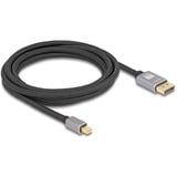 DeLOCK Kabel Mini DisplayPort > DisplayPort 1.4, 8K mit HDR schwarz/grau, 3 Meter