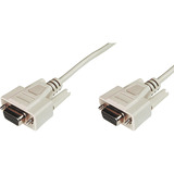 Digitus Serielles Datatransfer Anschlusskabel, D-Sub9 (Buchse) > D-Sub9 (Buchse) beige, 3 Meter