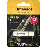 Intenso Green Line 128 GB, USB-Stick beige/braun, USB-A 3.2 Gen 1