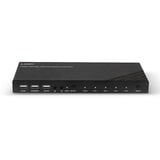 Lindy 4 Port KVM Switch HDMI 4K60, USB 2.0 & Audio, KVM-Switch schwarz