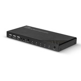 Lindy 4 Port KVM Switch HDMI 4K60, USB 2.0 & Audio, KVM-Switch schwarz