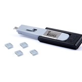 SMARTKEEPER ESSENTIAL Mini USB-B Port Lock (UL04) + Lock Key Mini (U04), Einsteckschloss Farbcode Grau, 4 Stück + 1 Schlüssel