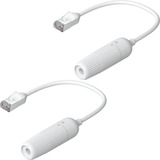 Ubiquiti Easy Cable Verlängerungskabel Cat.6a F/UTP, 2er Pack weiß, 15cm Kabel, wasserdichte Kappe