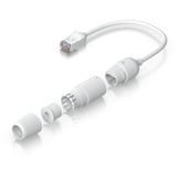 Ubiquiti Easy Cable Verlängerungskabel Cat.6a F/UTP, 2er Pack weiß, 15cm Kabel, wasserdichte Kappe
