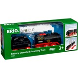 BRIO Batterie-Dampflok mit Wassertank, Spielfahrzeug schwarz/rot