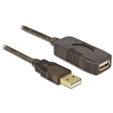 DeLOCK USB 2.0 Aktivverlängerungskabel, USB-A Stecker > USB-A Buchse	 schwarz, 15 Meter