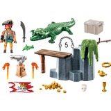 PLAYMOBIL 71473 Pirates Starter Pack Pirat mit Alligator, Konstruktionsspielzeug 