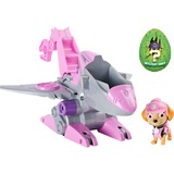 Spin Master Paw Patrol Dino Rescue Skyes Basis Fahrzeug, Spielfahrzeug rosa/grau, Inkl. Hundefigur und Überraschungs-Dino