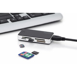 Digitus All-in-one Kartenlesegerät, Kartenleser schwarz/silber, USB 3.0