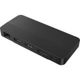 Lenovo USB-C 3.2 Gen 2 Reisedock für zwei Displays, Adapter schwarz, HDMI, DisplayPort, USB-A, USB-C, LAN