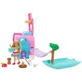 Mattel Barbie Chelsea 2-in-1 Camper, Spielfahrzeug mit 1 Puppe, 2 Haustieren und 15x Zubehör