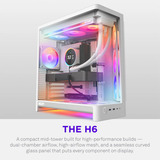 NZXT H6 ( 2026 ) All White, Tower-Gehäuse weiß, Tempered Glass x 2