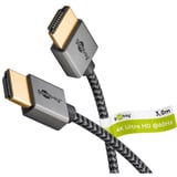 goobay Plus Slim High-Speed-HDMI-Kabel mit Ethernet, 4K @ 60Hz grau, 3 Meter