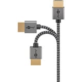 goobay Plus Slim High-Speed-HDMI-Kabel mit Ethernet, 4K @ 60Hz grau, 3 Meter