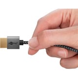 goobay Plus Slim High-Speed-HDMI-Kabel mit Ethernet, 4K @ 60Hz grau, 3 Meter