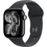 Apple Watch Series 11, Smartwatch schwarz (glänzend), Aluminium, 42 mm, Sportarmband schwarz S/M