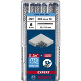 Bosch Professional EXPERT Hammerbohrer SDS-plus-7X, Ø 6mm, 30 Stück Arbeitslänge 50mm