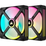 Corsair iCUE LINK QX140 RGB 140-mm-PWM-Lüfter, Gehäuselüfter schwarz, Starter-Kit