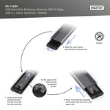 Digitus DA-71154 USB M.2 SSD , Laufwerksgehäuse aluminium, SATA 6 Gbps USB 3.1