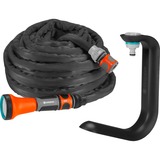 GARDENA Textilschlauch Liano 15m Set, mit Halterung grau/orange, 15 Meter