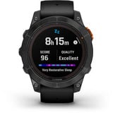 Garmin fēnix 7 Pro - Solar Edition, Smartwatch schwarz/grau, 47 mm, mit schwarzem Silikon-Armband