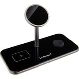 Intenso 3in1 Magnetic Wireless Charging Stand MB13, Ladestation schwarz, für iPhones mit MagSafe, TWS und Watch, PD3.0, Quick Charge 3.0