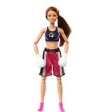 Mattel Barbie Made to Move Boxerin-Puppe brünette Puppe mit Sportdress und Boxhandschuhen