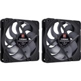 Noctua NF-A12x25 G2 PWM Sx2-PP chromax.black, Gehäuselüfter schwarz, PWM-Anschluss, 2 Lüfter, 120 mm