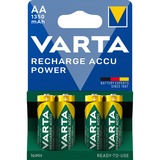 Varta Recharge Accu Power AA 1350 mAh, Akku 4 Stück, AA