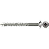 fischer Spanplattenschraube PowerFast 5,0 x 80 Senkkopf PZ 100 Stück, Teilgewinde, nicht rostender Stahl A2