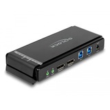 DeLOCK DisplayPort 1.4 KVM Switch, 8K 60Hz, USB 3.2 Gen 1, Audio, KVM-Switch grau/schwarz