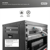 Digitus Universal 19-Zoll Equipment Rack mit Rollen, Rack, Server-Gehäuse schwarz, 8 Höheneinheiten