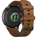 Garmin Venu 4 - 45 mm, Smartwatch schwarz/schiefergrau, Leder-Armband in braun