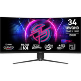 MSI MPG 346CQRFDE X24, Gaming-Monitor 86.4 cm (34 Zoll), schwarz, UWQHD, Rapid-VA, Curved, HDMI, DP, USB-C, 240Hz Panel