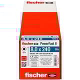 fischer Holzbauschraube PowerFast II 8,0x240 Stufen-Senkkopf TX 50 Stück, Teilgewinde, verzinkt